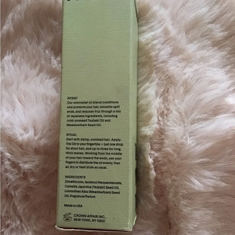 NIB MRSP $42 Crown Affair Hair Oil Treatment Serum Anti-Frizz Help w/Split Ends